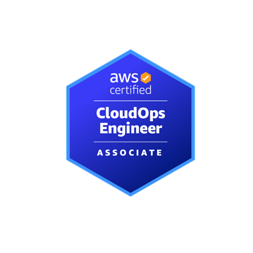 Official Amazon Web Services (AWS) badge for AWS CloudOps Engineer Associate