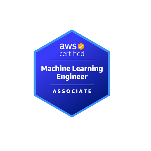 Official Amazon Web Services (AWS) badge for AWS Machine Learning Engineer Associate